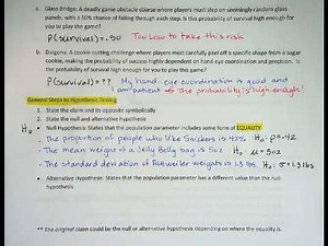 General Steps to Hypothesis Testing