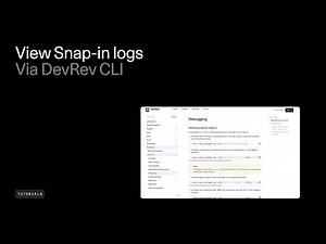 View Snap-in logs via DevRev CLI
