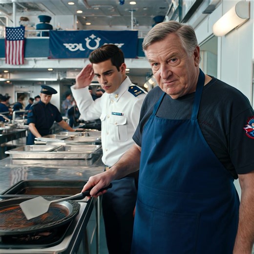 Sailors Laughed at the Old Veteran Flipping Burgers — Until They Learned His Legendary Call Sign The mess deck was loud the way ships breathe at noon—forks clinking, vents humming, salt on everything. That’s when the young lieutenant held up a burger like evidence and made a show of scorn. “This is a Navy warship, not a retirement home,” he announced, voice bouncing off steel. Heads turned. Phones half-rose. Behind the line, the old cook—apron too big, hands nicked by time—didn’t flinch. “Happy 