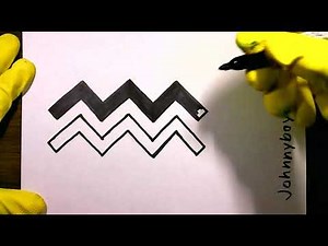 how to draw Aquarius Zodiac Signs ♒ 𝐖𝐀𝐓𝐄𝐑 Astrological Symbols or Glyph & 🔮 Horoscope Google Drawer