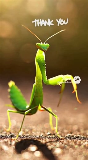 Amazing Green Praying Mantis "Thank You" Dance