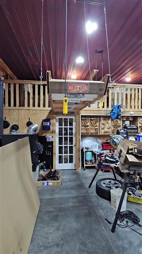 Handy husband's are so great to have around!! We built a loft in our pole barn and needed stairs that didn't take up floor space. This was his solution! #handyman