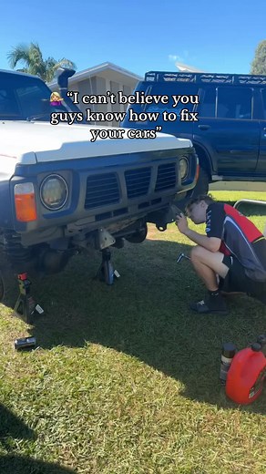 Car Fixes with a Wooden Spoon: Me and Bro on the Driveway