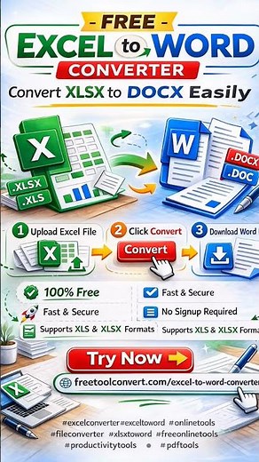 🔗 **Convert Excel to Word Online for Free!**Need to turn your Excel spreadsheets into Word documen