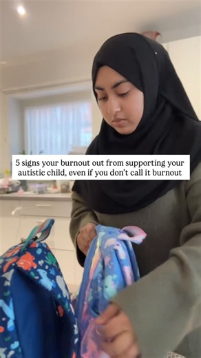 Haajrah Ali | Autism parent on Instagram: "𝟓 signs you’re burnt out from supporting your autistic child, even if you’d never call it burnout ✧ You’re constantly “on edge,” even during calm moments Because calm never feels predictable. You’re scanning for sensory overload, transitions, changes in routine, or the look that tells you something is about to tip. ✧ You feel numb instead of emotional After years of appointments, reports, waiting lists, and having to explain your child over and over, y