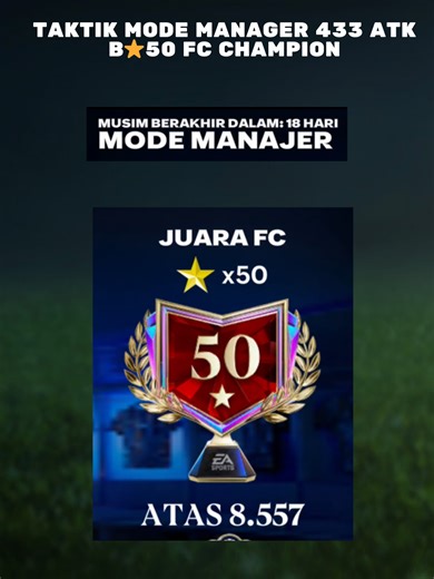 INILAH TAKTIK MODE MANAGER 433 SERANG/ATTACK YANG BISA BIKIN KE BINTANG 50 FC CHAMPION/ JUARA FC! SILAHKAN DI COBA SIAPATAU BERMANFAAT DAN BAGUS DI KALIAN YA GES YA! #fcmobile #fcmobileindonesia #simzo #TOTY #infofcmobile