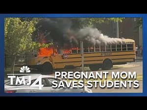 Pregnant mother saves students from burning school bus