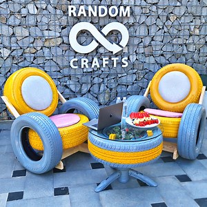 From Trash to Treasure again, Beautiful Tires Swing Armchairs & Table Growing Houseplants | Random Crafts
