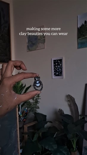 Handmade clay pendant #clay #handmade #whimsical