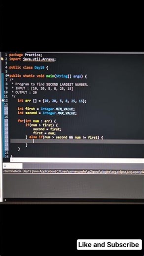 Find Second Largest in Array | Day_19 of Learning Logic | #Java #Arrays #CodingBeginners