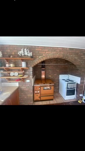 From old brick to natural stone crazy pave. Providing a bold! unique! and artistic finish 💛 #kitchen transformation #stone #crazypave #reno #tiler #ohtiling #crazypave | OH tiling
