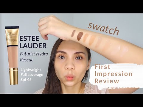 NEW! ESTEE LAUDER FUTURIST HYDRA RESCUE MOISTURIZING MAKEUP SPF45 | FIRST IMPRESSION + SWATCH