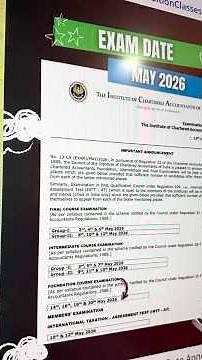 CA Foundation May 2026 Exam Date Announcement by ICAI #CTCClasses #CAFoundationMay2026Examdate