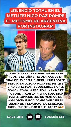 Silencio total de Argentina tras la final: Nico Paz habló y Scaloni no