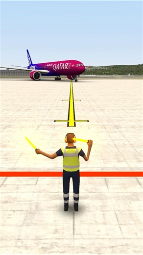 Marshalling the Qatar World Cup livery on the 77W | #aviation #worldofairports #mobilegaming