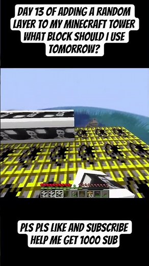 Day 13 of adding a random layer to my Minecraft tower What block should I use tomorrow? #minecraft