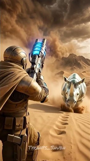 Glass Rhino EXPLODES in a Desert Storm 😱 Hero Saves Trapped Nomads! #shorts