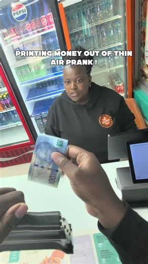 I was just tryna get my cool drink man ! #viral #funny #prank | printing money prank reveal