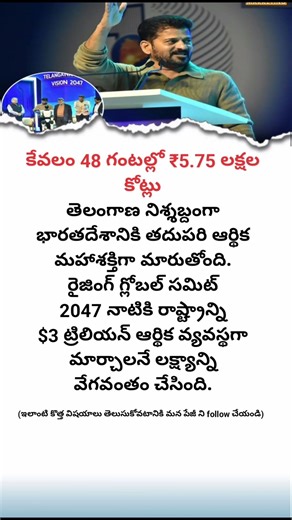 ₹5.75 Lakh Crore in Just 48 Hours! Telangana’s Economic Rise Explained