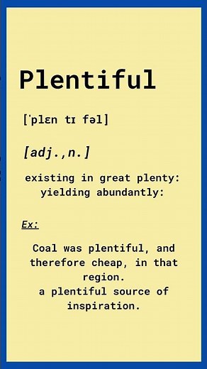 📚 Plentiful Meaning & Usage | Learn English Vocabulary in 60 Seconds! #learnvocabulary #englishvocab