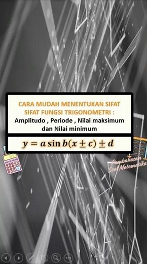 Cara cepat menentukan amplitudo, periode, nilai maksimum, minimum fungsi trigonometri #trigonometry