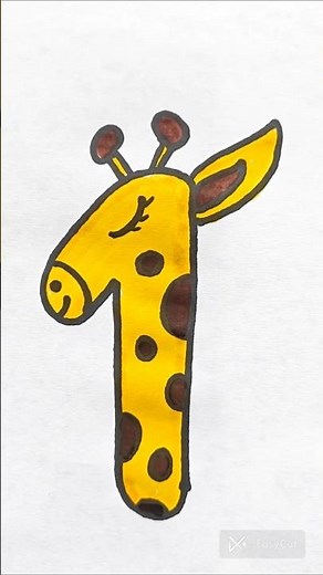 Easy Giraffe drawing for kids 🦒✨