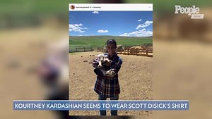 Kourtney Kardashian Appears to Wear Ex Scott Disick’s Shirt While in Wyoming with Family