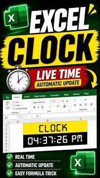 Clock in Excel 😱 | Digital Clock in Excel 🔥🔥| Excel Digital Watch | Excel Tutorial #excel #shorts