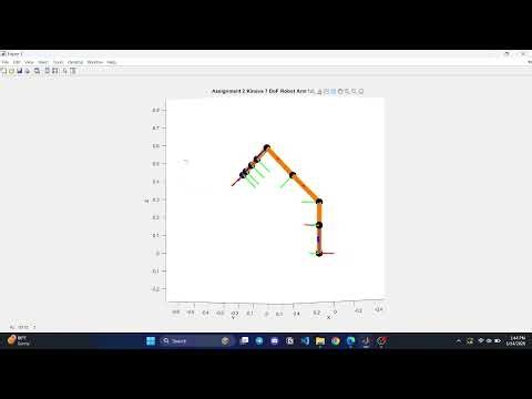 7-DoF Kinova Gen3 Robot Arm Moment Visualization in MATLAB