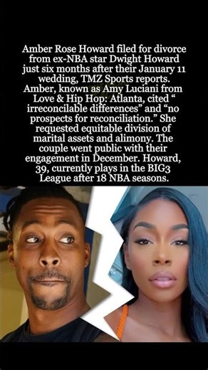 Dwight Howard’s Wife Amber Files for Divorce Six Months After Marriage #shorts #DwightHoward #nba