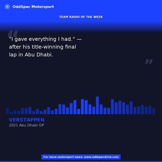 F1 Team Radio of the Week — OddSpec Motorsport