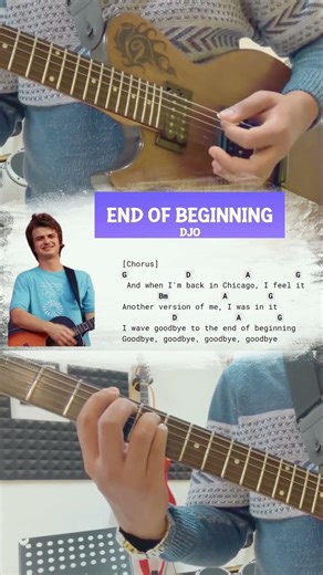 End of Beginning || Guitar Chords || Tutorial #strangerthings #steve #djo #music #shorts