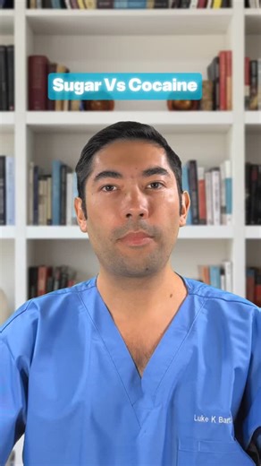 🍭 Is Sugar Really Worse Than Cocaine? As a board-certified neurologist, here’s the science: cocaine is far more addictive than sugar—but sugar can absolutely hijack the same reward circuitry in the brain. When we eat sugar, dopamine floods the mesolimbic pathway and nucleus accumbens, reinforcing cravings and habit loops, especially because sugar is everywhere and always accessible. That constant availability is what makes sugar uniquely tricky and why mindful intake matters. #SugarAddiction #B