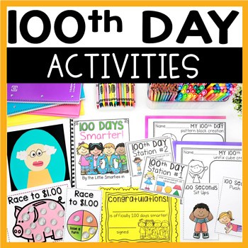 100th Day of School Activities for Kindergarten, Math, STEM, Parent Letter