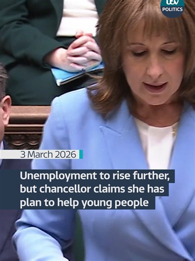 Chancellor Rachel Reeves says unemployment will still rise further but expects it to then start falling #politics @itvnews