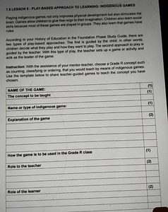 Using the template provided, choose a Grade R concept such as c... | Filo