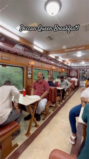 Breakfast on Wheels : Deccan Queen Dining Car 🤩 #indianrailways #breakfast #pune #mumbai #irfca