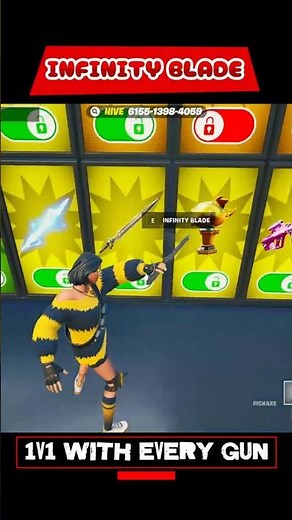 How to unlock the INFINITY BLADE in 1V1 WITH EVERY GUN! #fortnite #1v1witheverygun #teamhive