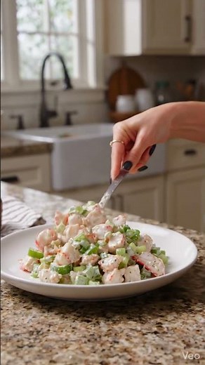 Creamy Crab & Veggie Pasta Salad 🍝🦀