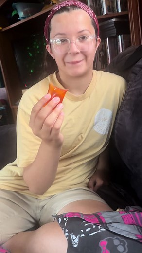 She loves these things. I think they’re gross. 🤮 #jellyfruit #thisisgross #whateverkidswant