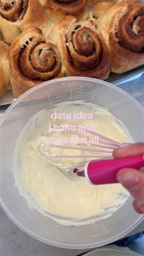one day🤭 #baking #cinammonrolls #dateidea | date idea