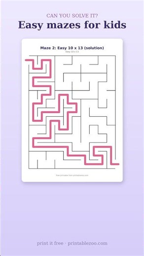 Easy mazes for kids | Free Printable, Can You Solve It? #Shorts