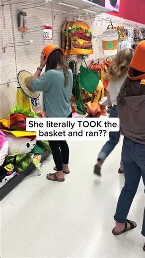 She really STOLE our basket in Target?! 😳