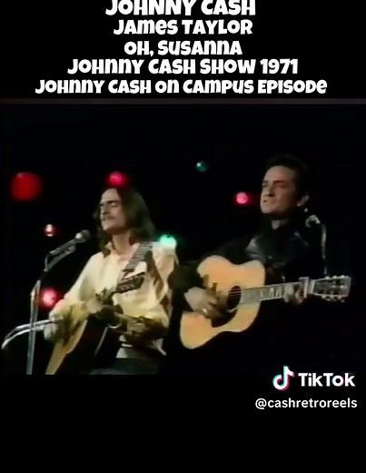 Here John is joined by legend James Taylor from the 1971 Johnny Cash On Campus episode. They perform the classic Oh, Susanna. #johnnycash #fypシ゚viral #jamestaylor #foryoupage #countrymusic