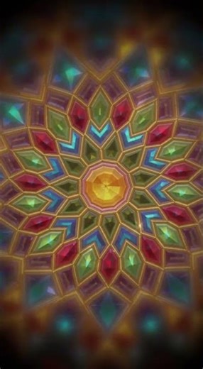 Stained Glass Mandala & Jewel Tone Bloom - Retro VJ Loop