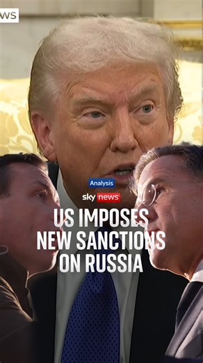 "I just felt it was time" - Donald Trump's reasoning when asked why he sanctioned Russia's two biggest oil companies. Sky's US correspondent Mark Stone reacts to a major shift in the US government's Russia policy. #skynews #ukraine #russia | Sky News