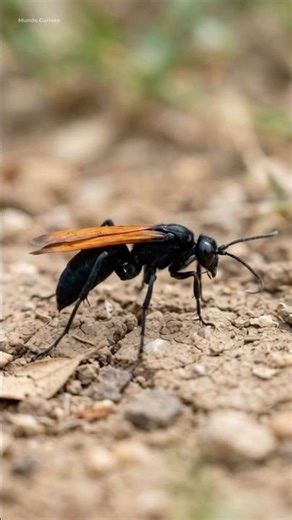The tarantula hawk wasp is a deadly enemy of insects #foryou #shorts #animals #funfacts