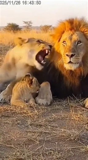 Lioness Defends Her Cub After the Father Hits Him Gently | CCTV Footage