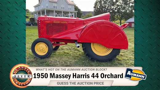 Ready to GUESS THE PRICE? This one is a rare 1950 Massey Harris 44 Orchard tractor! What do you think it sold for at the Aumann Vintage Power auction? See more like this each week on RFD-TV or subscribe to watch on our website: www.ClassicTractorsTV.com #massey #RFDTV #aumannvintagepower #classictractorfever | Classic Tractor Fever