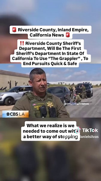 🚨 Riverside County, Inland Empire, California News 🗞️ 🚨 Riverside County Sheriff’s Office has introduced a new tool to safely end high-speed vehicle pursuits. Reported by CBS LA NEWS , Mike Rogers and Joy Benedict 🗞️- The device, called the Grappler, is a net system mounted on the front of K9 patrol vehicles. When deployed, spring-loaded arms extend and wrap a strong nylon net around one of the suspect’s front tires, gradually slowing the vehicle to a stop with minimal damage and low risk to